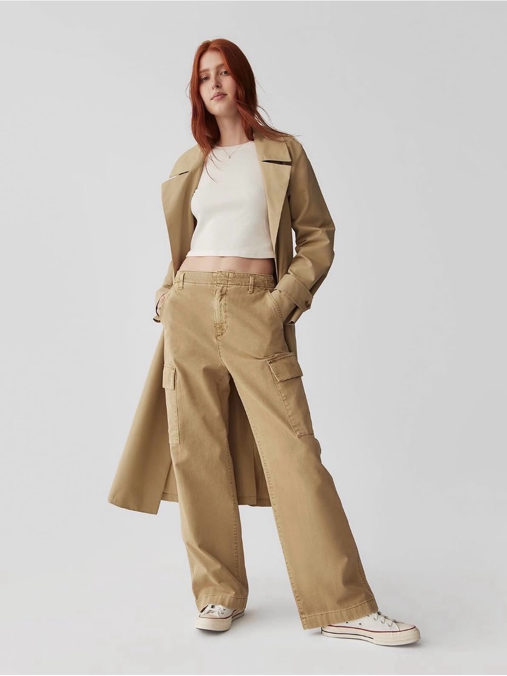 NWT Gap Women's Cargo Khaki Pants – Relaxed Wide Leg size 12